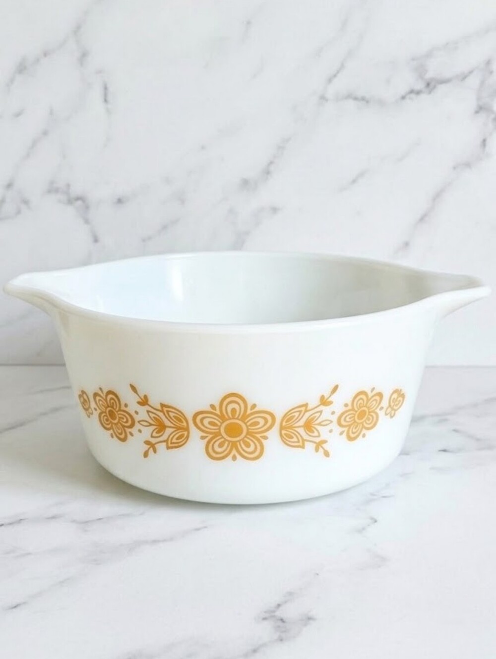 Pyrex Butterfly Gold 474-B Vintage Casserole Dish 1.5 Qt Bowl No Lid